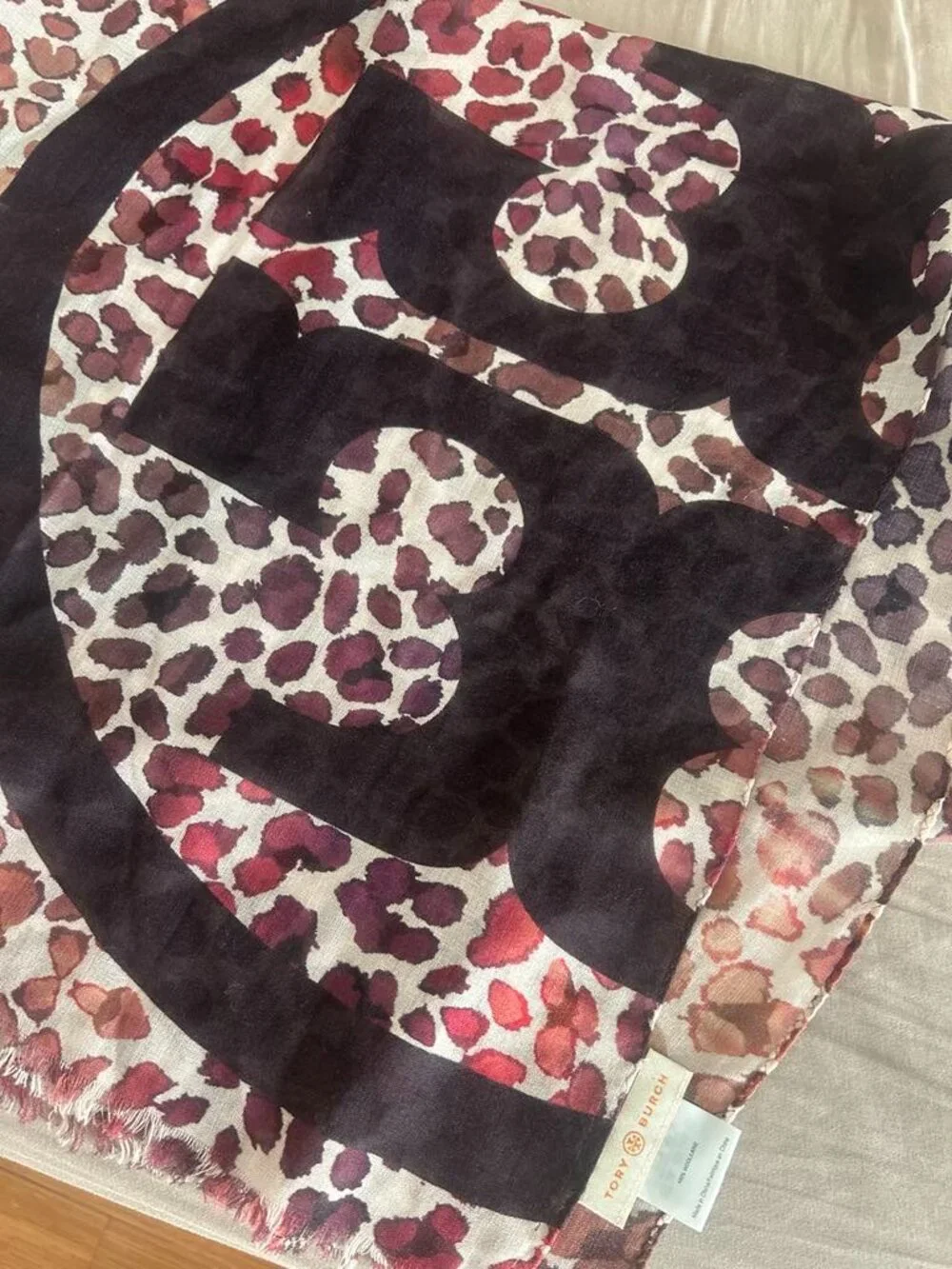 Tory Burch Leopard Print Authentic Scarf